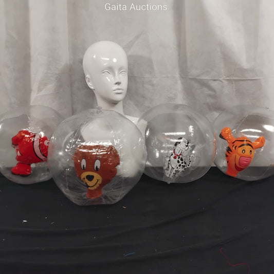 Job Lot of 12 Inflatable Pool Balls with Assorted Animals